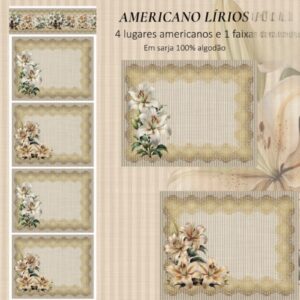Jogo Americano Lírio PM