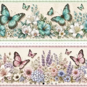 Borboletas e Flores BB 0.55cmX1.50mt